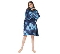 RONGTAI Oversized Sherpa Hoodie Throw Blanket, Thicken Fluffle Soft Comfortable Bathrobe Night Gown, One Size Fits All Men Women