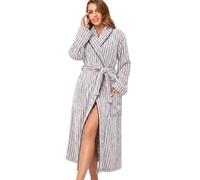 RONGTAI Ribbed Plush Robe Women | Black Trim Long Bathrobe Plus Size(XXL,Red)