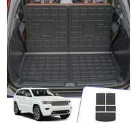 Rongtaod Cargo Mat Compatible with 2021-2024 Jeep Grand Cherokee L Cargo Liner Trunk Mat TPE Back Seat Cover Protector 2023 Jeep Grand Cherokee L Accessories (Trunk Mat+Backrest Mats)