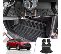 Rongtaod Fit 2017-2022 Honda CRV Floor Mats Cargo Liner Rear Trunk Mat TPE All Weather Trunk Liner 2021 CR-V Accessories (Trunk Mats + Floor Mats)