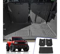 Rongtaod Fit 2021 2022 2023 Ford Bronco 2 Door Cargo Liner Trunk Mat TPE All Weather Back Seat Cover Backrest Protector Bronco Accessories (Trunk Mat+Backrest Mats)