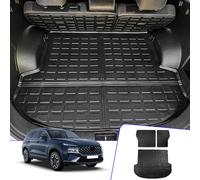 Rongtaod Fit 2021-2023 Hyundai Santa Fe Cargo Mat Trunk Mat Cargo Liner TPE All Weather Back Seat Cover Protector 2022 Hyundai Santa Fe Accessories (Backrest Mats+Trunk Mat)