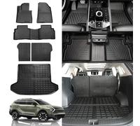 Rongtaod Floor Mats Compatible with 2023 2024 Kia Sportage Trunk Mat Cargo Mat Cargo Liner Back Seat Cover Protector No Hybrid Floor Liner Sportage Accessories (Trunk Mat+Backrest Mats+Floor Mats)