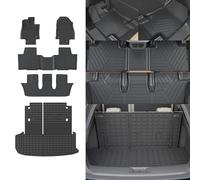 Rongtaod Floor Mats Compatible with 2024 2025 2026 Toyota Grand Highlander Cargo Mat Cargo Liner Trunk Mat Back Seat Protector Grand Highlander Accessories (Trunk Mat with Backrest Mat+Floor Mats)