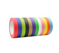 rongweiwang 12pcs/set 12 Colors Painters Tape Masking Tape For Kids DIY Decoration Easy Tear Crafts Labeling Painters, 12pcss, 1.5cm*13m