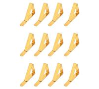 rongweiwang 12pcs/set Stainless Steel Tablecloth Clips - Stable Clamping Easy To Round Tablecloth Clamps Holder Cover Easy To Use, golden