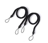 rongweiwang 2 Pieces Household Hotel Polyester Curtain Holdback Bedroom Window Drape Tieback Draperies Holder Waved Rope Ornament, Black