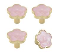 rongweiwang 4 Pink knobs, Dressing Drawer Handles, Furniture Cabinet Handles, Hole Easy Install Furniture Accessories and Black, Pink