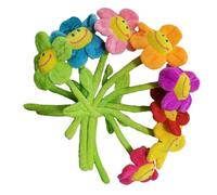rongweiwang 8pack/lot Soft And Comfortable Plush Flower Bendable Stems Curtain Buckle Gifts Sun Flower Curtain Buckles Flexible
