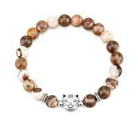 rongweiwang Cat Jewelry Adorned With Meaningful Card Money Attraction Bracelet Treasured Gift For Crazy Cat Lady Bracelet Lover, Zebra stone head (with card)