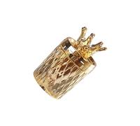 rongweiwang Ceramic Makeup Tool Holder Jar Storage Jar Decorative Multifunctional Storage Container With Lid Elegant Style Makeup Tool Holder Decorative, crown decor, 7.5x14cm