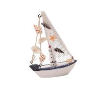 rongweiwang Charming Model Sailboat Wooden Nautical Home Accent Ribbed And Rustic Country Decor Adding Of Bright Color To Photos. Wooden Miniature Sailing Boat Is Suitable For