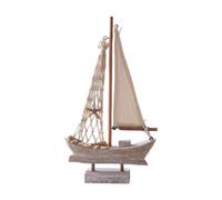 rongweiwang Charming Sailing Boat Figurine Nautical Table Decor Unique Handcrafted Accent Enhances Photo Spaces Adding Of Bright Color To Photos Wooden Miniature Sailing Boat Is