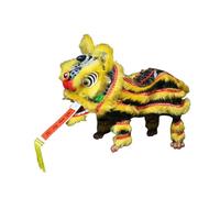 rongweiwang Chinese New Year Crafts Dancing Lion Toy Unique Puppet Children S Events Gift For Celebrating Festive Season Handmade Decoration Arts For Women Men Girls Boys, Yellow Black, 38x20cm