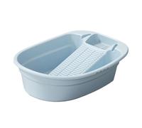 rongweiwang Cleaning Basin Household Supplies Convenient Washing Tool Washboard Basin For Home Laundry For Efficient Laundry With Washboard Mini Hand, Blue, 18.90x14.96x5.51 inch