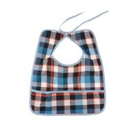 rongweiwang Clothing Protector Bib Adults Bib with Waterproof Pocket Designed to Catch Crumbs While Dining Bedridden Patients Elderly with Catch Pocket Dining Clothing Protectors