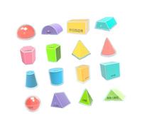 rongweiwang Colorful Learning Toys Geometric Shapes Blocks Set Geometric Solid Blocks Engage Young Students Math Education Classroom Multicolored Shapes Learning Toys Teaching