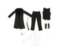 rongweiwang Compact 1/6 Scale Male Action Figures Leather Jacket Set Suitable for All Doll Display Destinations 6 Pieces Men Leather Suit Set is Designed to Fit 1/ Scale Male Action