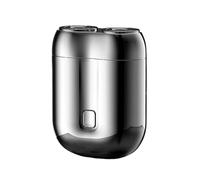 rongweiwang Convenient Type-C Interface Electric Shaver Dry And Wet Shaving Made Easy Double Headed Mini Magnetic Shaver ABS, silver