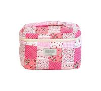 rongweiwang Cotton Up Bag for Women Girls Quilted Toiletry Bag Floral Pattern Toiletry Bag Set Cloth Womens Quilted Toiletry Bag, D