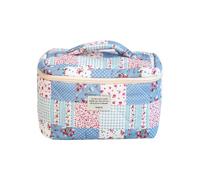 rongweiwang Cotton Up Bag for Women Girls Quilted Toiletry Bag Floral Pattern Toiletry Bag Set Cloth Womens Quilted Toiletry Bag, B