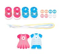rongweiwang Creative Buttoning Game Shoelaces Threading Teaching Toys Crafted To Kids Fine Motor Skills And Imagination Childrens Wooden Lacing Game Threading Teaching