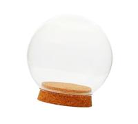 rongweiwang Dome With Base Dome Flower Display Dustproof Clear With Wood Base Stand Case For Elegant Home Decoration Protective Showcase Decorative Tabletop Display, 10cm