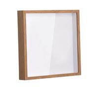 rongweiwang Double Sided Clear View Shadow Box Frame For Displaying Photo Storage Desk Adventure Archive Box Ticket Stamps Shadow Frame Display Case Photo Storage Desk, Wood, 20.3x20.3CM