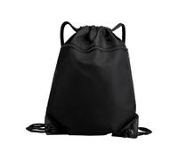 rongweiwang Drawstring Backpack Sack for Kids Men Women Large Spacious Drawstring Bag Sports Gym Yoga Travel and Beach Draw String Bags PE Bags Rucksack Casual Day Pack, Black, 43x50x1cm