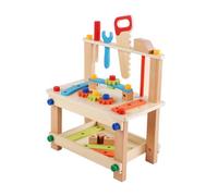 rongweiwang Durable Easy To Assemble Kids Wooden Workbench With Power Tools Set Excellent Educational Toy For Creative Role Playing Fun Kids Wooden Power Tool Assembling Building Blocks