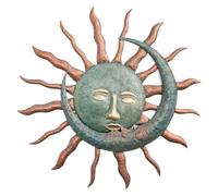 rongweiwang Durable Sun and Moon Wall Decor Retro Style Metal Wall Art Sculpture for Wedding Backdrop Sculpture Wedding Gifts
