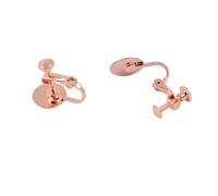 rongweiwang Elegant Clip Earring Jewelry Findings Beautiful Non Piercing Adjustable Screw Earring Clip Includes 12mm Round Bezel Screw Pad On Earrings Clips