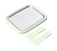 rongweiwang Essential Summer Tool Yogurt Maker Pan Household Ice Cream Roller Pan Birthday Celebrations Then Scrape Ice Cream Off Spatula. DIY Maker Is Made Of Stainless Steel Large Dark Panel