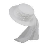 rongweiwang Fashionable Bridal Dress Caps Chic Wide Brim Hat Gift For Engagement Beach Parties Outdoor Events Brim Is About 6cm/2.36inch Elegant Bridal Dress Caps Wedding Honeymoon