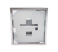 rongweiwang First Aid Medical Cabinet Storage Bin Two Layer Stainless Steel Wall Mounted Equipped with Lock Space Saving Organizer First Aid Medical Cabinet 2 Layer Stainless Steel