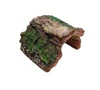 rongweiwang Fish Tank Hideout Hollow Tree Trunk Ornament Fish Amphibians Small Lizards Creating Cozy Environments Reptile Hideout Basking Cave Habitat Simulation Reptile Tree Habitat, Green, Style A