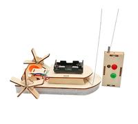 rongweiwang for Creative Learning Through 3D Puzzle STEM Boat Kits Fun DIY Projects For Children To Science Technology Engineering DIY Wooden Science Experiment Model Kits RC Boat