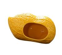 rongweiwang Hamster House Creative Small Animals Nest Offers Smooth Surfaces For Temperature Control And Easy Maintenance Pottery Hamster House Cute Small Animal Cage Bed, Peanut Shape