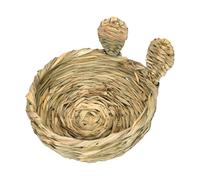 rongweiwang Hand Crafted Bunny Grass Bed With Comfortable Chewing Space For Rabbits Guinea Pigs Cozy Relaxation For Small Pets Pet Hay Bed Bunny Bedding Nest Comfortable Cages