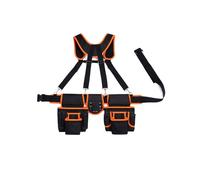 rongweiwang Heavy Duty Tool Bags for Men Waterproof and Portable Built to Last Tear Resistant PE Bolso De Herramientas Tool Belt, Black + Orange
