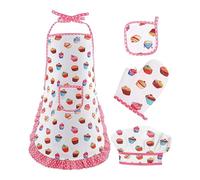 rongweiwang Kitchen Costume Role Play Apron Hat Cute Kids Cooking Set Develops Creativity Imagination While Learning To Cook Kids Children Role Play Game Kitchen Playset