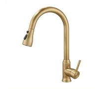 rongweiwang Kitchen Sink Faucet Copper Faucet Single Handle | Retractable Spray Hose Keeps Sink Tidy One Button Water Stop Prevents Accidental Sprays When Tap Off