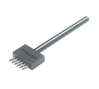 rongweiwang Leather Hole Punch Polished Handle Sharp Tooth Holes Effortlessly Durable Construction Comfortable Grip Punching Leather Craft Tool Spacing Hole Tool, 6 holes, 4mm