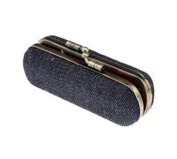 rongweiwang Lipsticks and Accessories Tidy with Lipstick Case Holder - Any Occasion Lipstick Holder Purse Lip Stick Lip Gloss Retro Iron Clip Button Makeup Case Jewelry Box, Black Blue