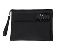 rongweiwang Lock Up Essentials Double Layer Money Bag with Lock Accessories Pouch Double-Layer Zip Password Lock Handbag OxfordCloth, Black