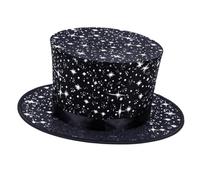 rongweiwang Magician Top Hat Card Pattern Stage Accessories Easy To Open Collapsible Folding Magical Cap Kids Play Magicians Hat Magical Tricks Kids Children Play Toy , Star , 14x33.5cm