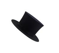 rongweiwang Magician Top Hat Card Pattern Stage Accessories Easy To Open Collapsible Folding Magical Cap Kids Play Magicians Hat Magical Tricks Kids Children Play Toy , Black , 14x33.5cm