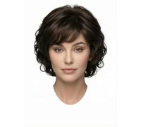 rongweiwang Men Hair Replacement Curly Short Afro,Dark brown | Say Goodbye To Itchy Scratchy Wigs Breathable Cap Lets Wear All Day Without Discomfort Or Embarrassment