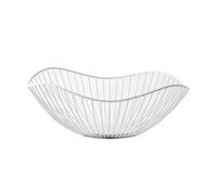 rongweiwang Metal Fruit Baskets Wide Application Modern Style Sturdy And Durable Large Capacity Open Wire Metal Fruit Bowl, white Straight small