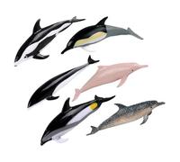 rongweiwang Mini Dolphin Figurines Realistic Dolphin Figures Hand Painted Animals Awesome Penguin Sculpture Unique Birthday Gift Decoration Realistic Detailed Figures Cake Toppers